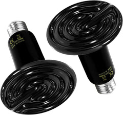 HealSmart reptile heat lamp 100W 2-pack provides radiant warmth for terrarium
