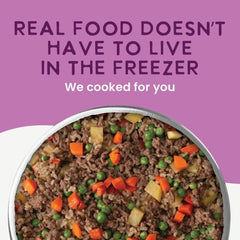 Health Extension beef-potato dish close-up emphasizes protein-rich texture.
