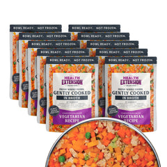 Health Extension Gently Cooked dog-food-packaging showcases shelf-stable, ready-to-serve meals.