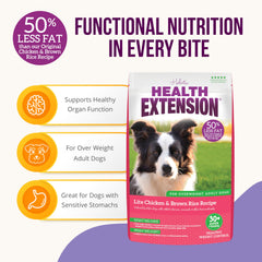 Health Extension Lite probiotics illustration emphasizes digestive support from natural probiotics.