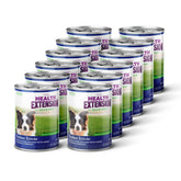 Health Extension turkey entree can closeup shows protein-rich meal for active dogs