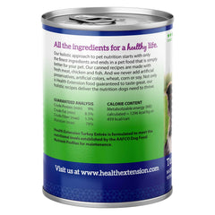 Health Extension turkey entree being poured over dry kibble for versatile mealtime