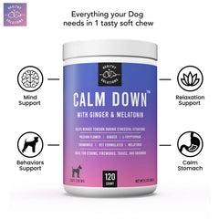 Healthy Solutions For Pets Calming Chews close-up highlights tasty texture for stress relief.
