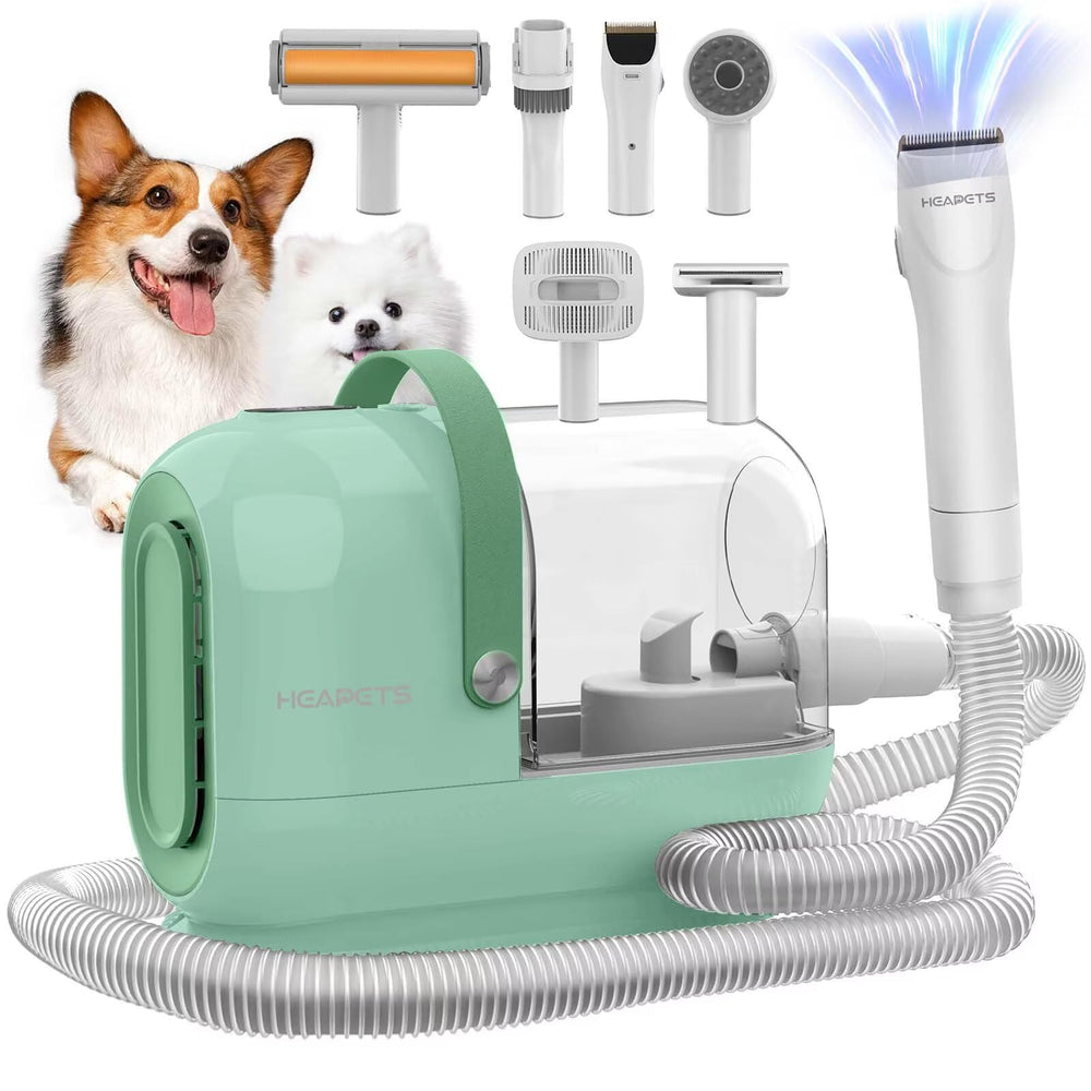 HEAPETS dog grooming vacuum kit 3L captures fur efficiently during at-home grooming.