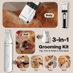 HEAPETS dog nail grinder closeup demonstrates safe claw polishing for pets.