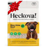 Heckova! Bow Wow Beef freeze-dried bag demonstrates premium ingredients for a complete canine meal.