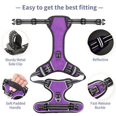 HEELE dog harness back handle provides quick control when needed.