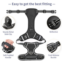 HEELE dog harness reflective strips boost visibility during night walks.