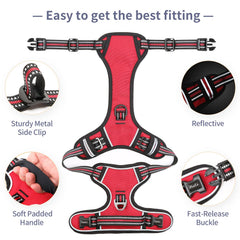 HEELE Dog Harness reflective strips boost visibility at night.