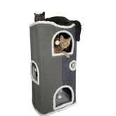 Heerduos four-level cat house provides spacious play and cozy retreat for cats