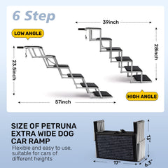 Heeyoo dog steps height-adjustment shows a fit for SUV entry.