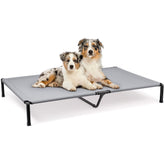 Heeyoo elevated dog bed cooling cot shows breathable design for outdoor use.