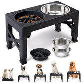 Heeyoo elevated dog bowls stand assembly shows quick setup for a tidy feeding space.