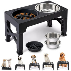 Heeyoo elevated dog bowls stand assembly shows quick setup for a tidy feeding space.