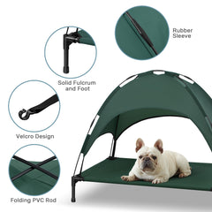 Heeyoo outdoor dog bed placed on a beach scene for portability
