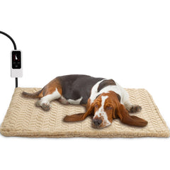 Heeyoo pet heating pad on bed for cozy warmth during naps