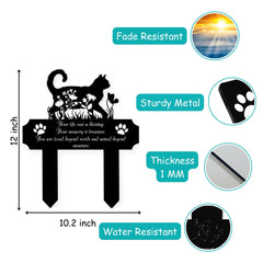 HEGANITS cat grave marker 12in with emotional quote invites heartfelt remembrance.