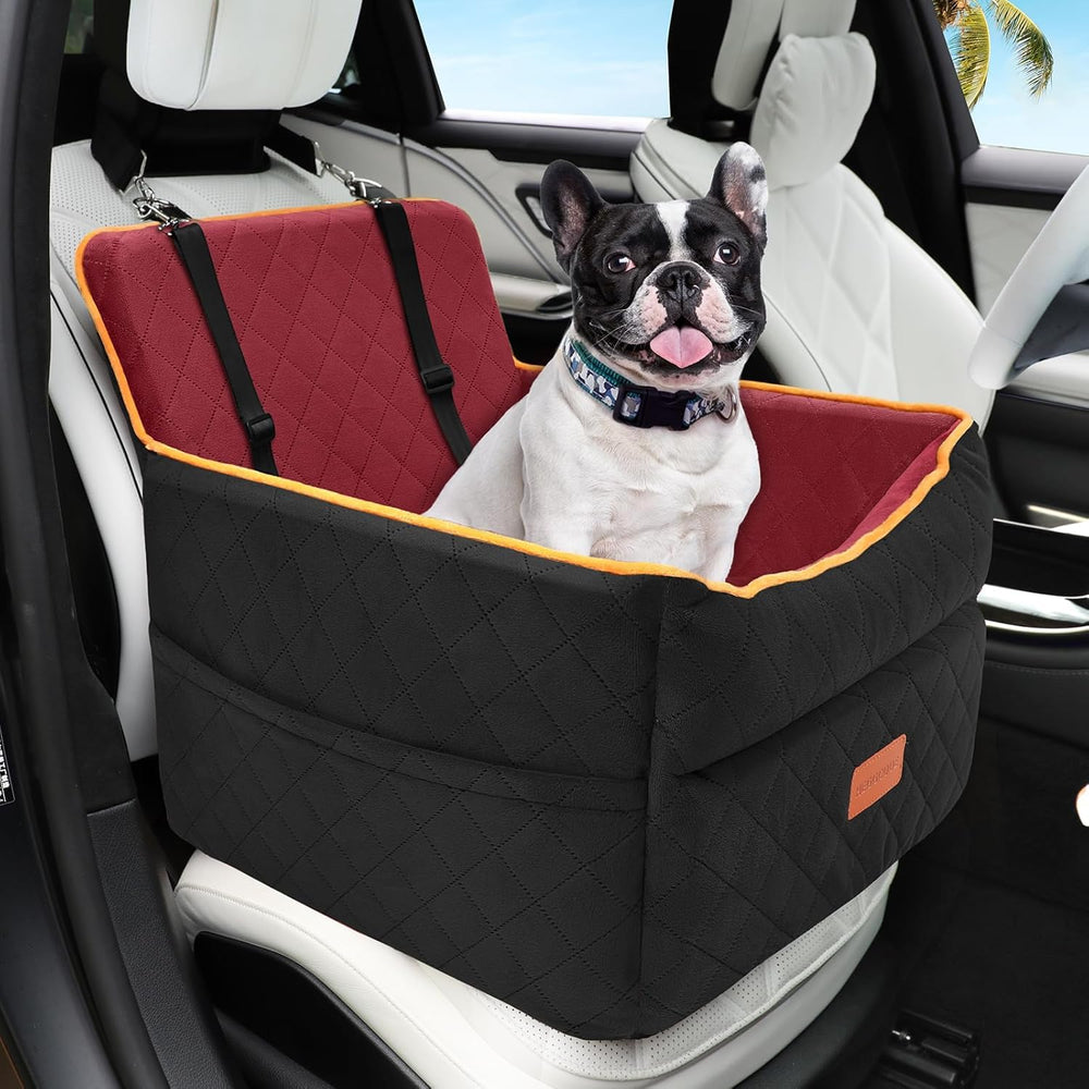 HEGGCOOE dog car seat with elevated view helps pets observe surroundings during car rides.