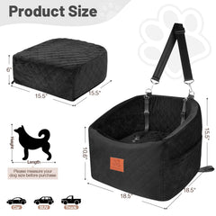 HEGGOOE dog car seat elevated view helps small dogs watch outside comfortably.