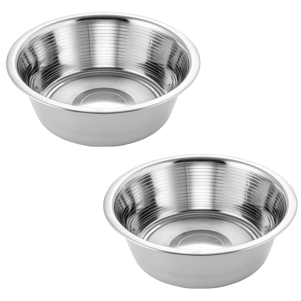 Hell Blues pet feeder bowls show 8-inch diameter for durable meals.