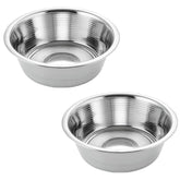 Hell Blues pet feeder bowls show 8-inch diameter for durable meals.