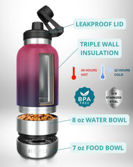 Hemli 32 oz dog water bottle chug lid close-up for quick sips