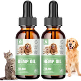 Hemyum Pet Hemp Oil bottle and dropper for easy dosing and calm support