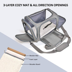 Henkelion pet carrier inside view showing roomy interior for small pets