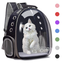 Henkelion space capsule front view, a safe, hands-free travel carrier for small pets.