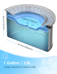 Heouvo 1Gallon bowl with floating disk slowing drinking and debris protection