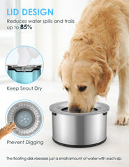 Heouvo water bowl lid prevents digging and splashes.