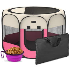HEPEENG portable pet playpen 8-panel assembly enables quick setup for indoor or outdoor adventures