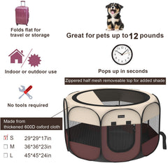 HEPEENG playpen with shade cover for sun protection during outdoor play