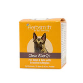 Herbsmith Clear AllerQi tub front showing seasonal allergy support for pets.