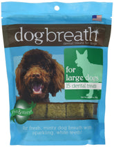 Herbsmith Dog Breath chews for large dogs in pack shot that help freshen breath.