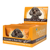 Herbsmith Scooter’s Butt Bars case packaging showing convenient dog fiber supplement