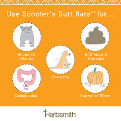 Herbsmith Scooter’s Butt Bars mini-bars closeup highlighting palatable texture