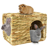 HERCOCCI Grass House folded hut in cage, cozy hideaway for small pets