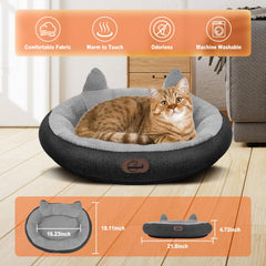 Herehomi donut design closeup highlights secure, plush comfort for kittens