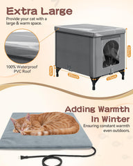 Herehomi heated cat house door view showing easy entry for outdoor cats.