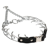 Herm Sprenger 3mm prong collar closeup showing durable chrome-plated steel.