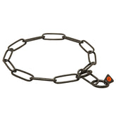 Herm Sprenger black stainless long-link fur saver collar 53cm for secure control.