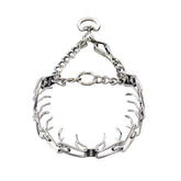 Herm Sprenger chrome-plated training collar quick-release snap in close-up for easy fitting