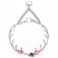 Herm Sprenger click lock buckle with D-ring for quick on/off.
