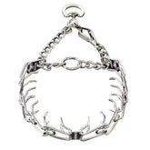 Herm Sprenger pinch collar with quick-release snap for easier one-handed fastening during walks.