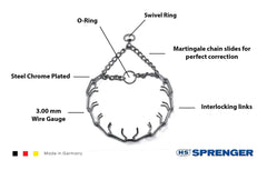 Herm Sprenger prong collar center plate detail showing symmetry for even tightening