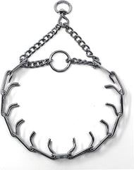 Herm Sprenger prong collar close-up highlighting chrome plating for durability