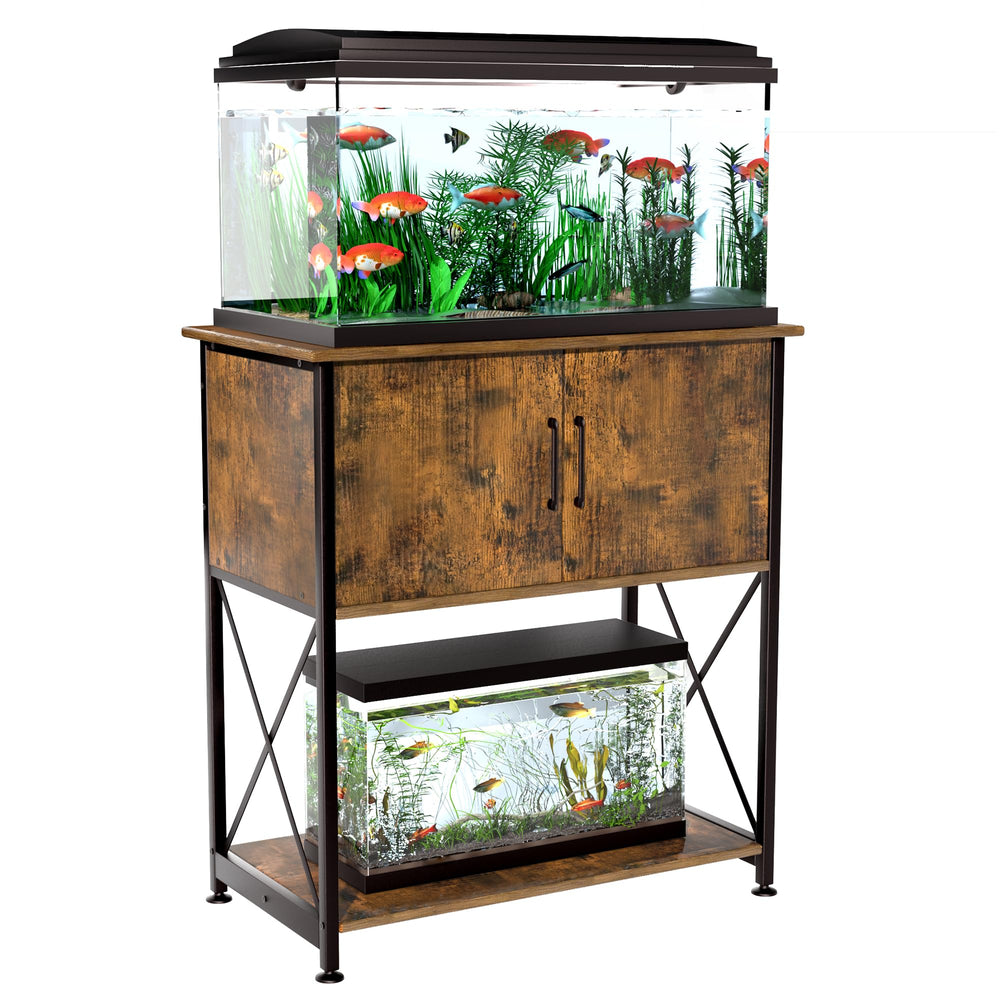Herture aquarium stand desktop 30.7x16.5 inches supports standard tanks with stable top