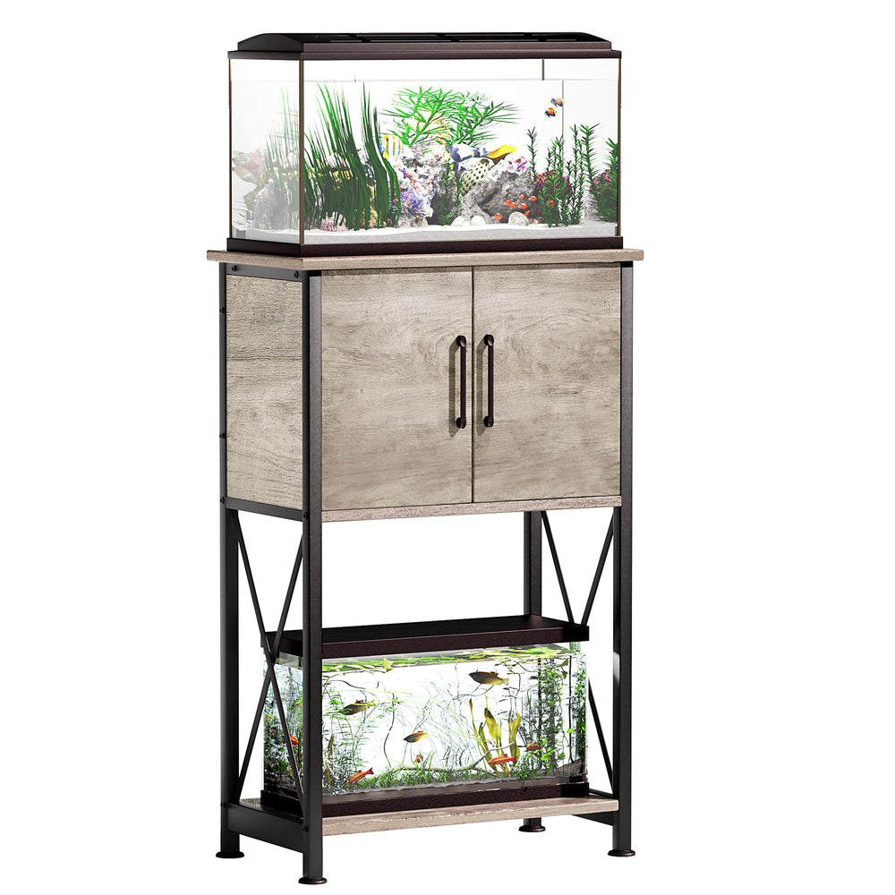 Herture fish tank stand top desk fits 5-10 gallon tanks with stable surface.