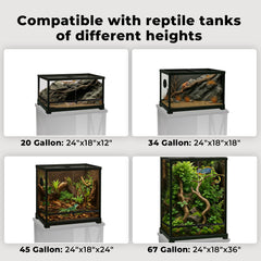 Herture iron frame adds durability for long-lasting reptile enclosure.